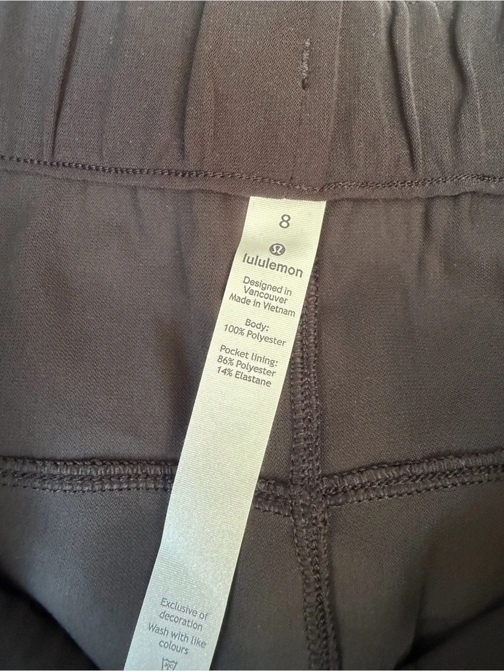 lululemon athletica  Black Elastic Drawstring Joggers